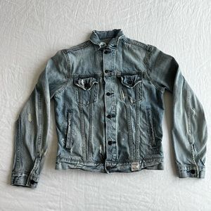Abercrombie & Fitch Men's Distressed Denim Trucker Jacket - Size M
